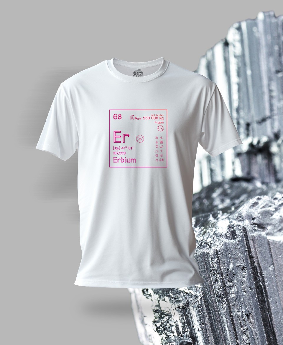 T-shirt blanc Terres rares 68 - Er - Erbium