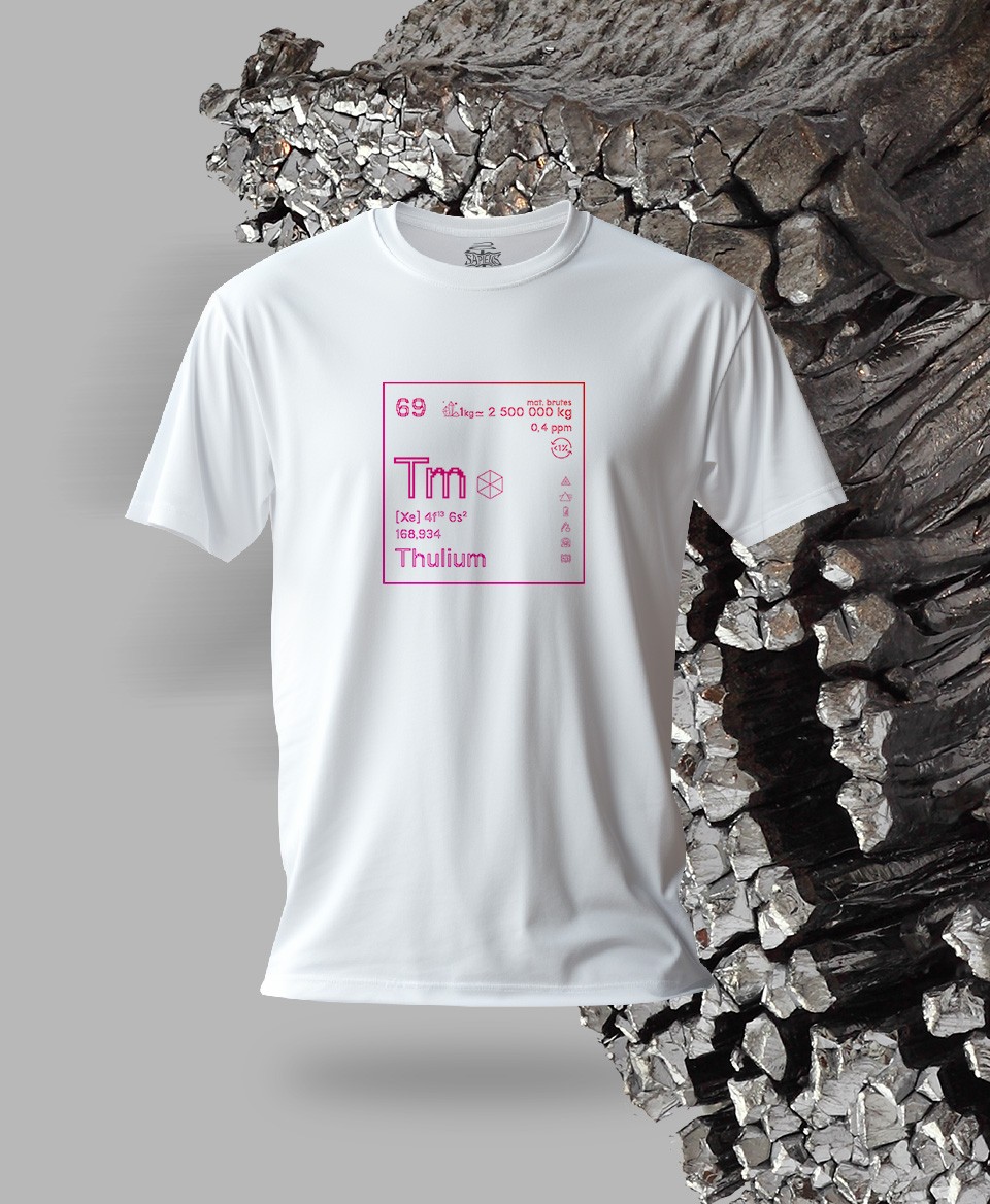 T-shirt blanc Terres rares 69 - Tm - Thulium