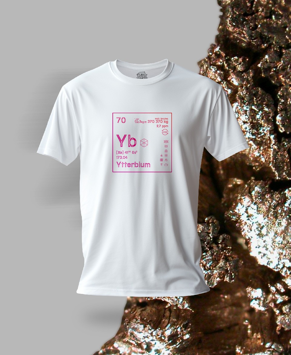T-shirt blanc Terres rares 70 - Yb - Ytterbium