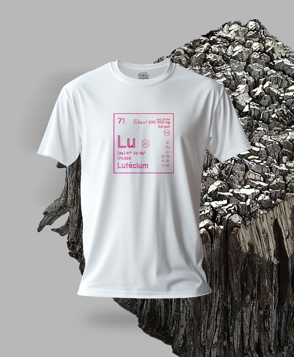 T-shirt blanc Terres rares 71 - Lu - Lutécium