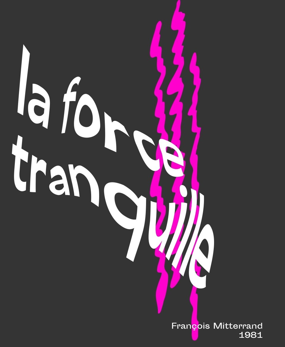 T-shirt Slogan Politique noir : La force tranquille