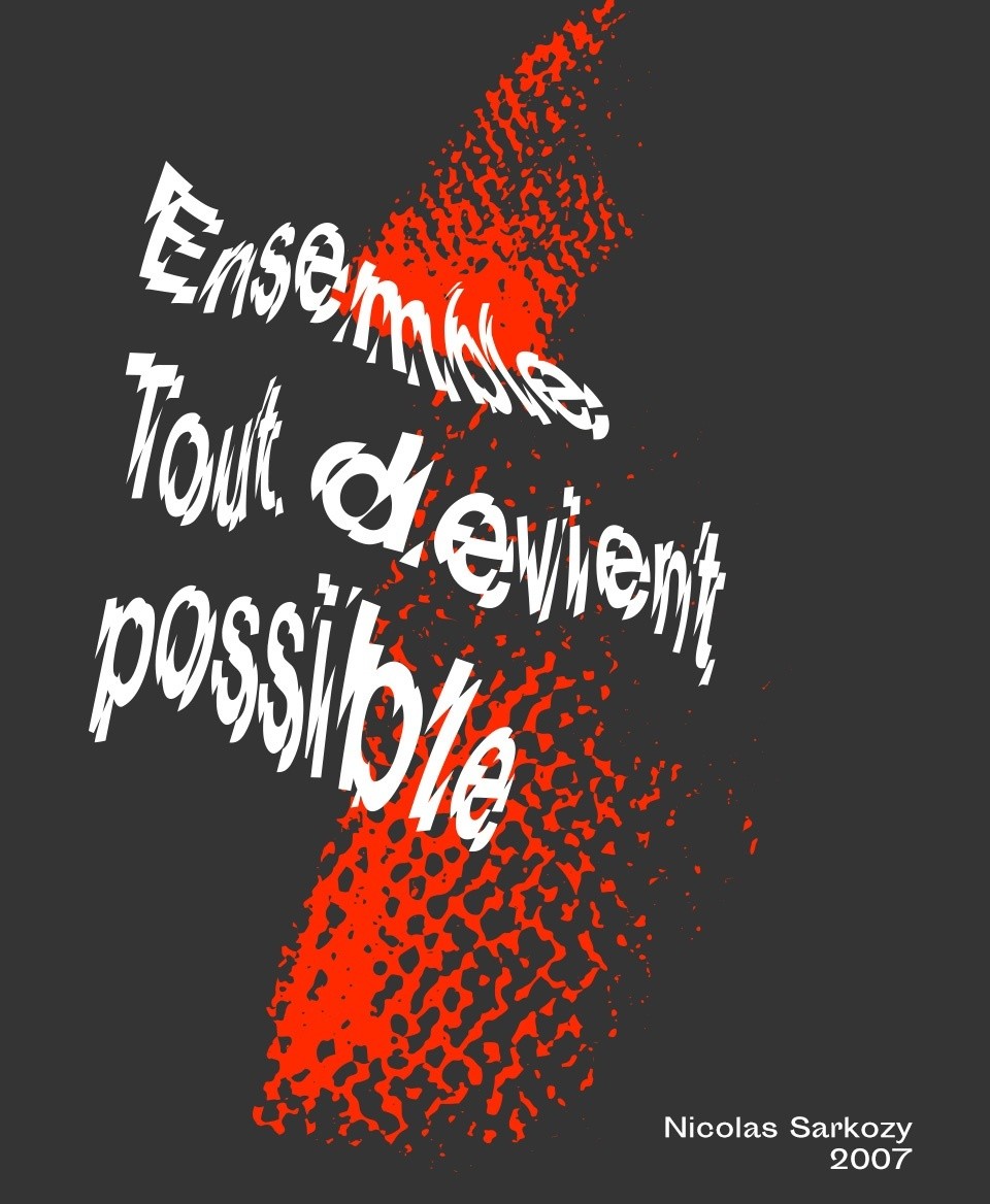 T-shirt Slogan Politique noir : Ensemble tout devient possible 