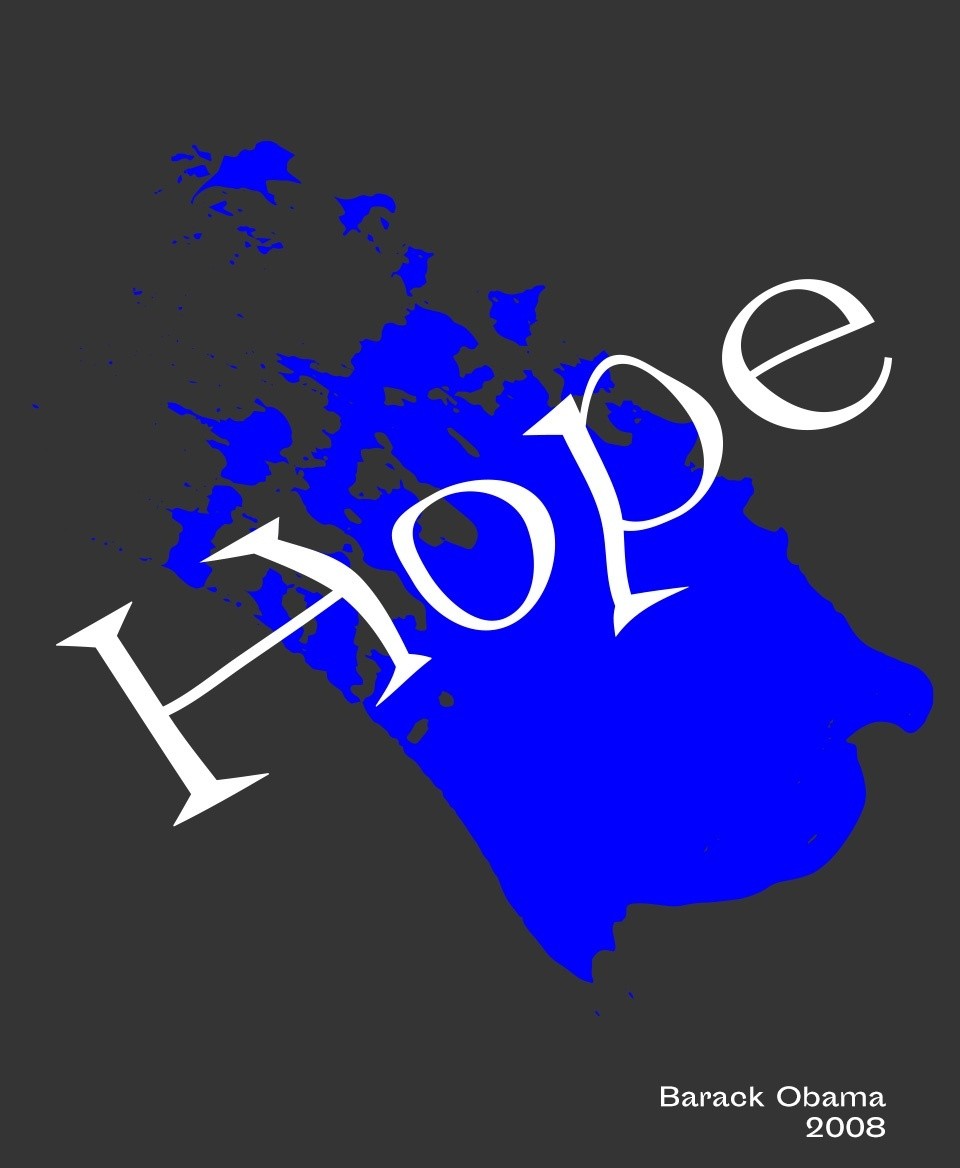 T-shirt Slogan Politique noir : Hope (L'espoir) 