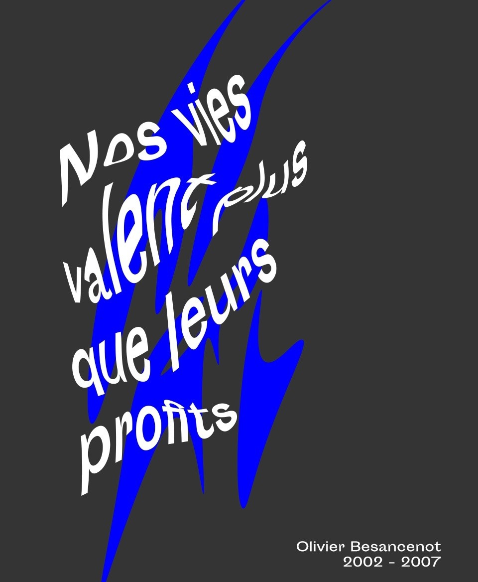 T-shirt Slogan Politique noir : Nos vies valent plus que leurs profits 