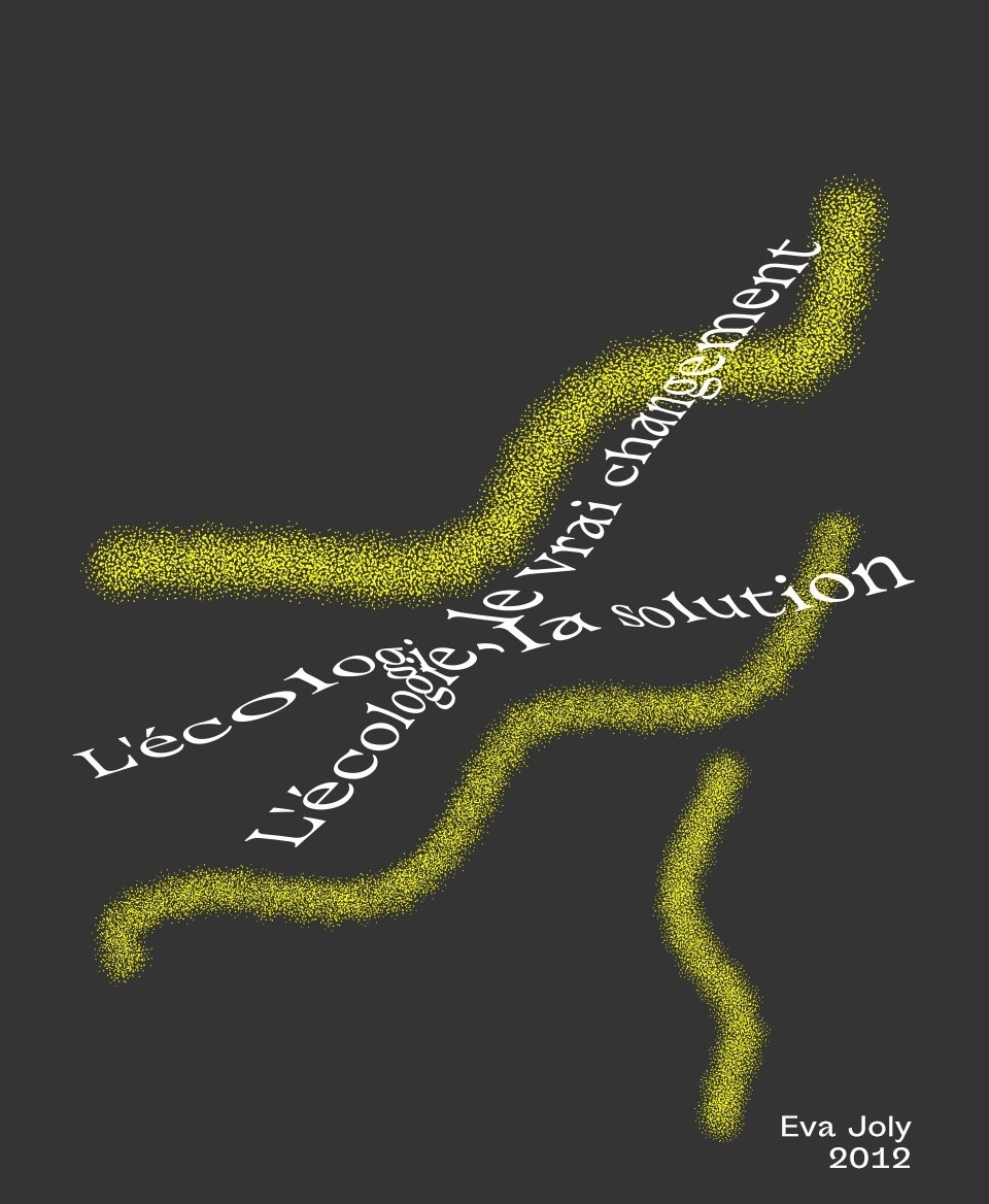 T-shirt Slogan Politique noir : L'écologie, la solution. L'écologie, le vrai changement