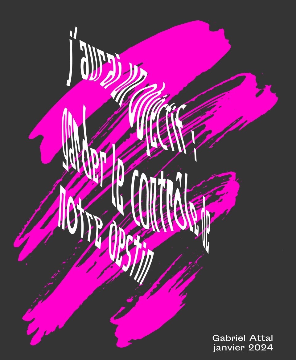 T-shirt Slogan Politique noir : j’aurai un objectif : garder le contrôle de notre destin