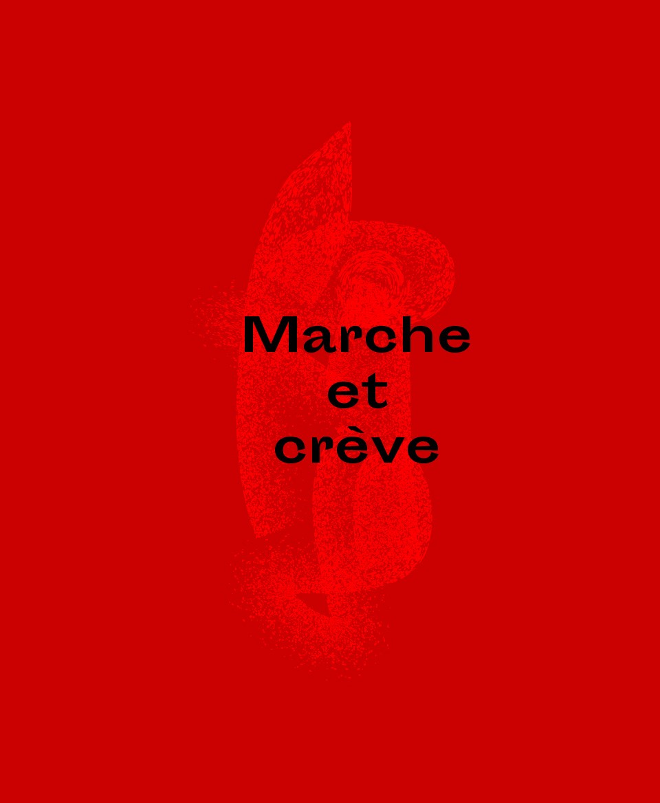 T-shirt Social blanc : Marche et crève