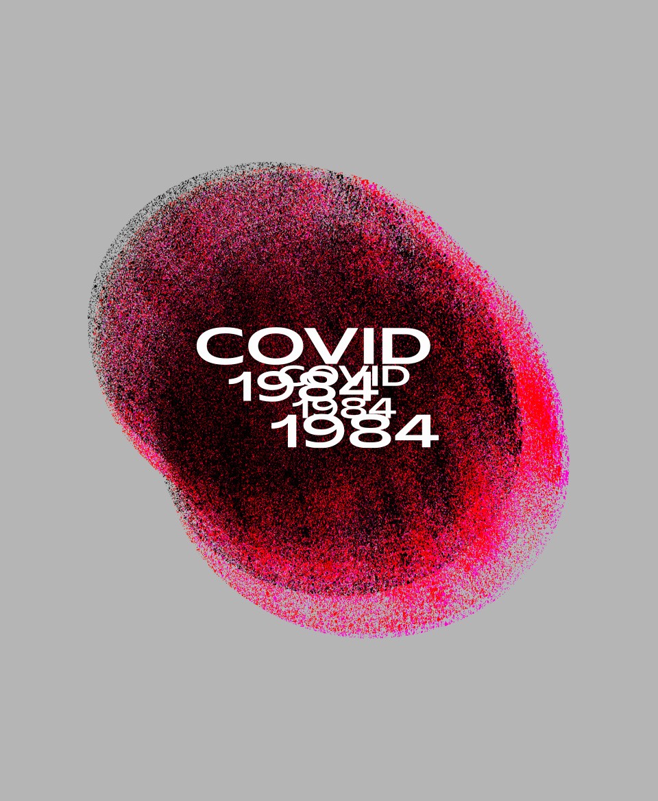 T-shirt Social blanc : COVID 1984