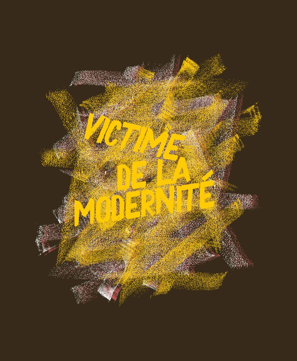 T-shirt Social noir : Victime de la Modernité