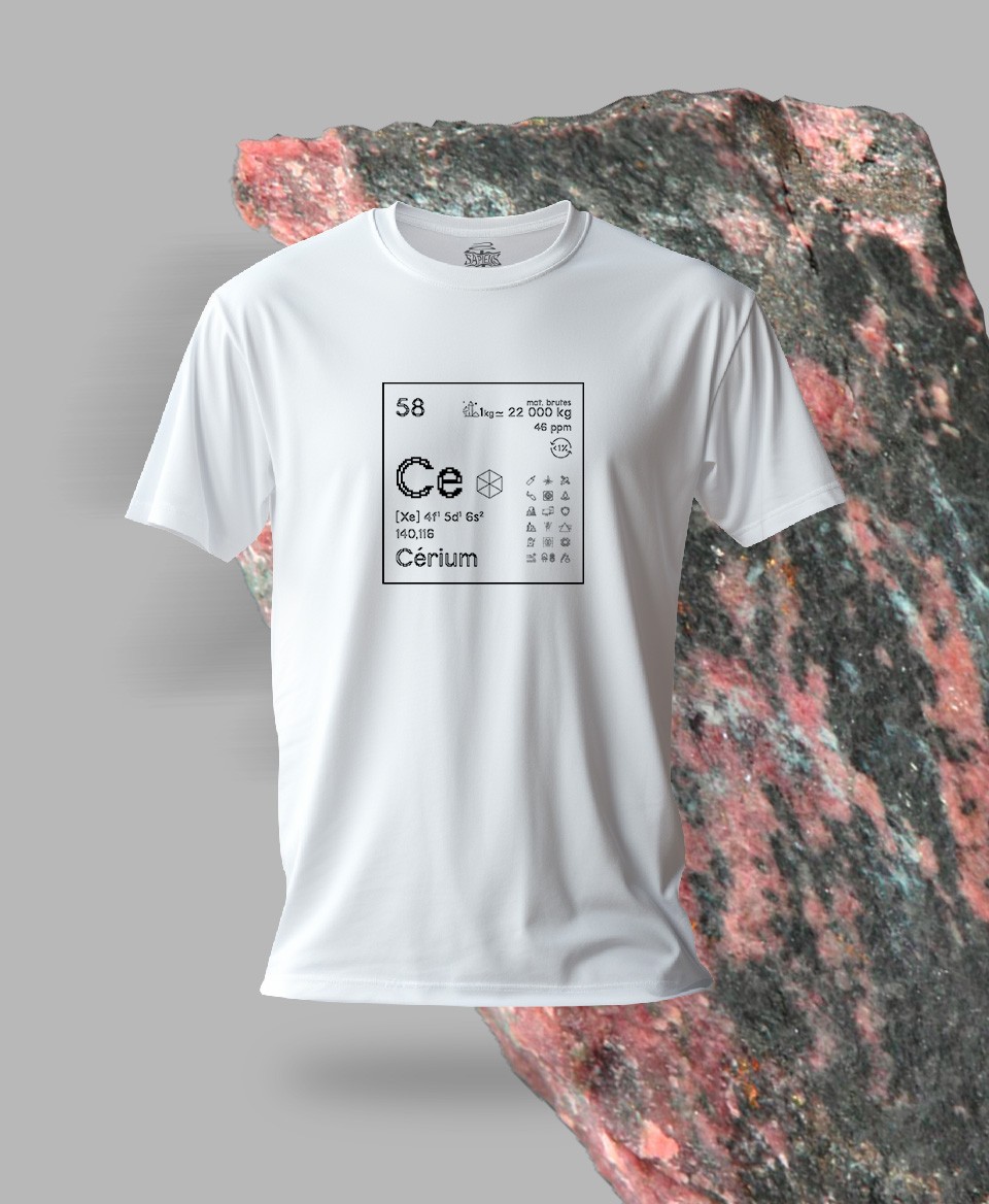 T-shirt blanc Terres rares 58 - Ce - Cérium