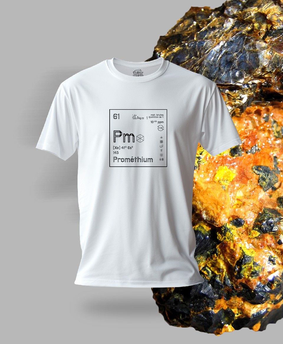 T-shirt blanc Terres rares 61 - Pm - Prométhium