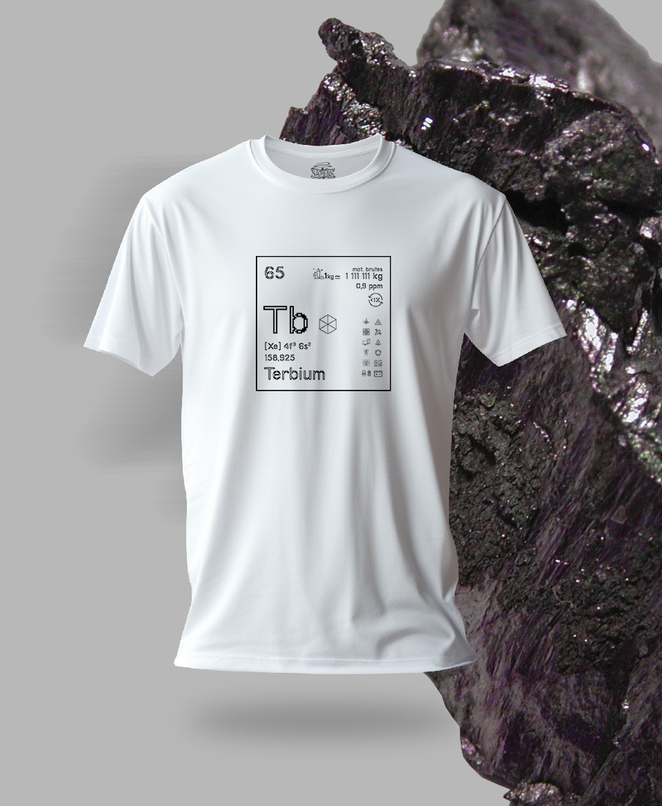 T-shirt blanc Terres rares 65 - Tb - Terbium