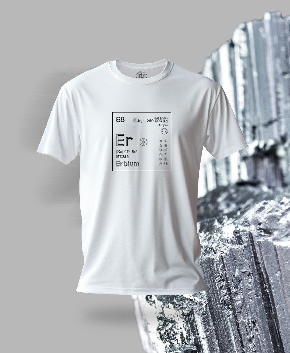 T-shirt blanc Terres rares 68 - Er - Erbium