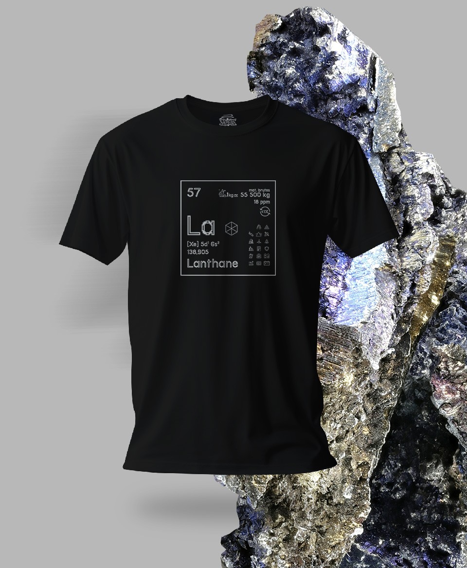 T-shirt noir Terres rares 57 - La - Lanthane