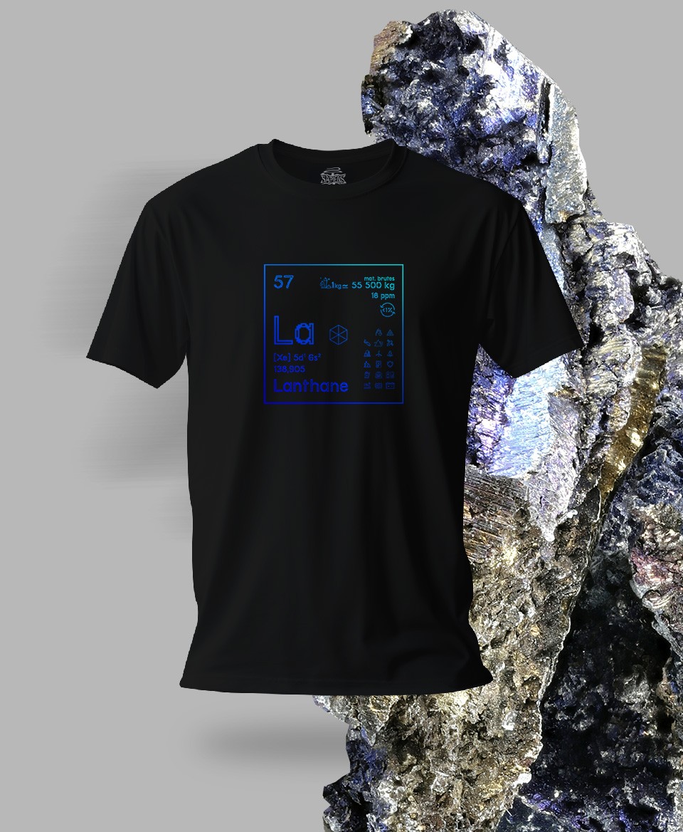 T-shirt noir Terres rares 57 - La - Lanthane