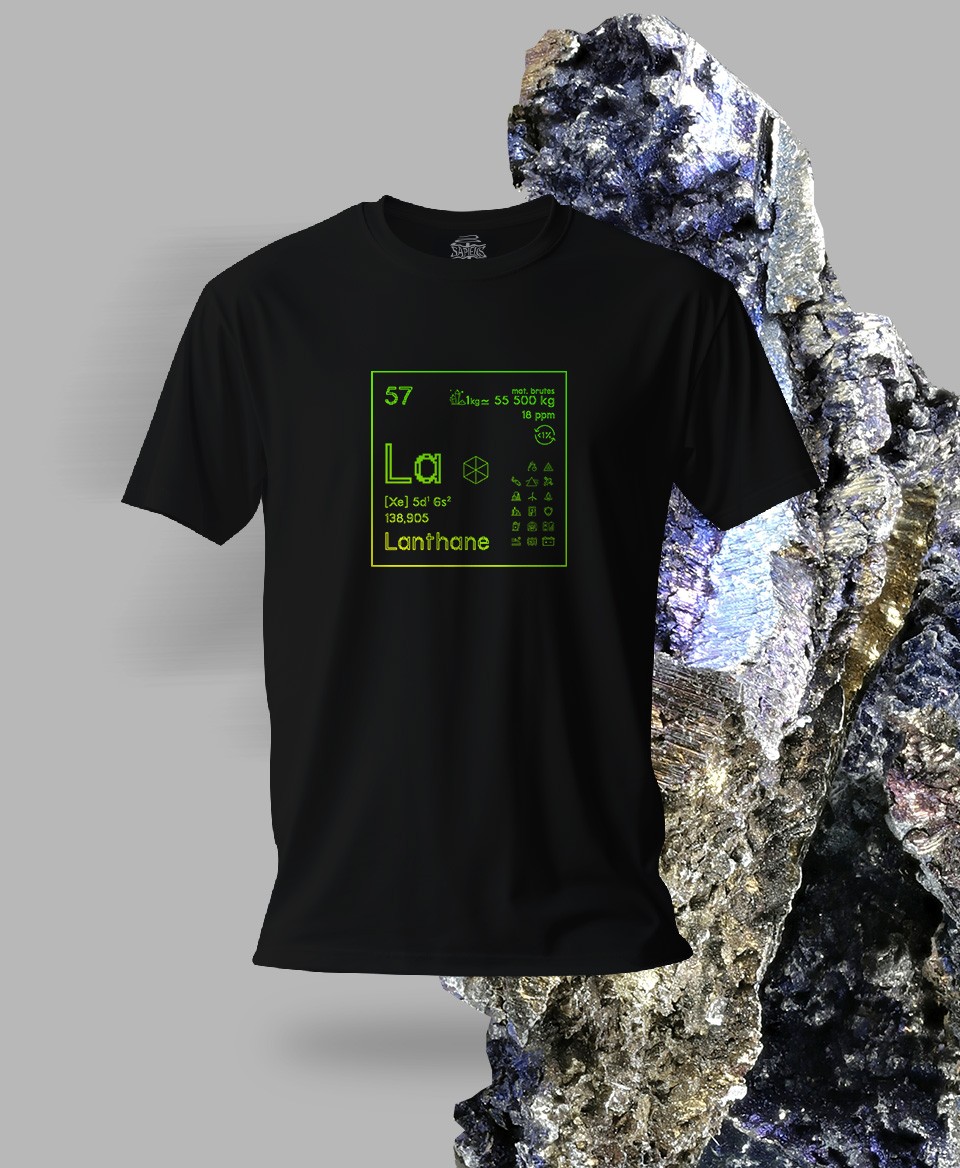 T-shirt noir Terres rares 57 - La - Lanthane