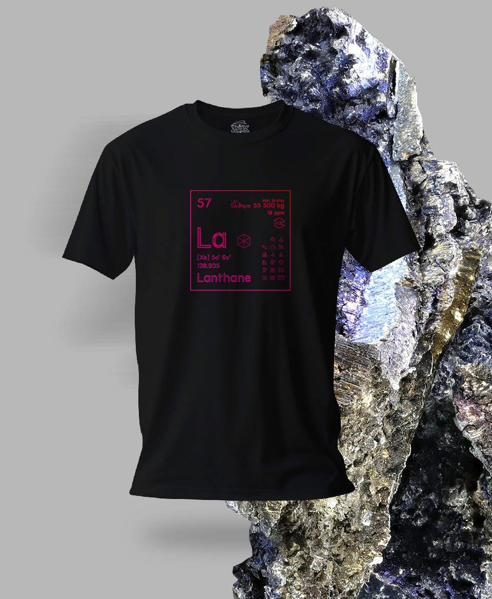T-shirt noir Terres rares 57 - La - Lanthane