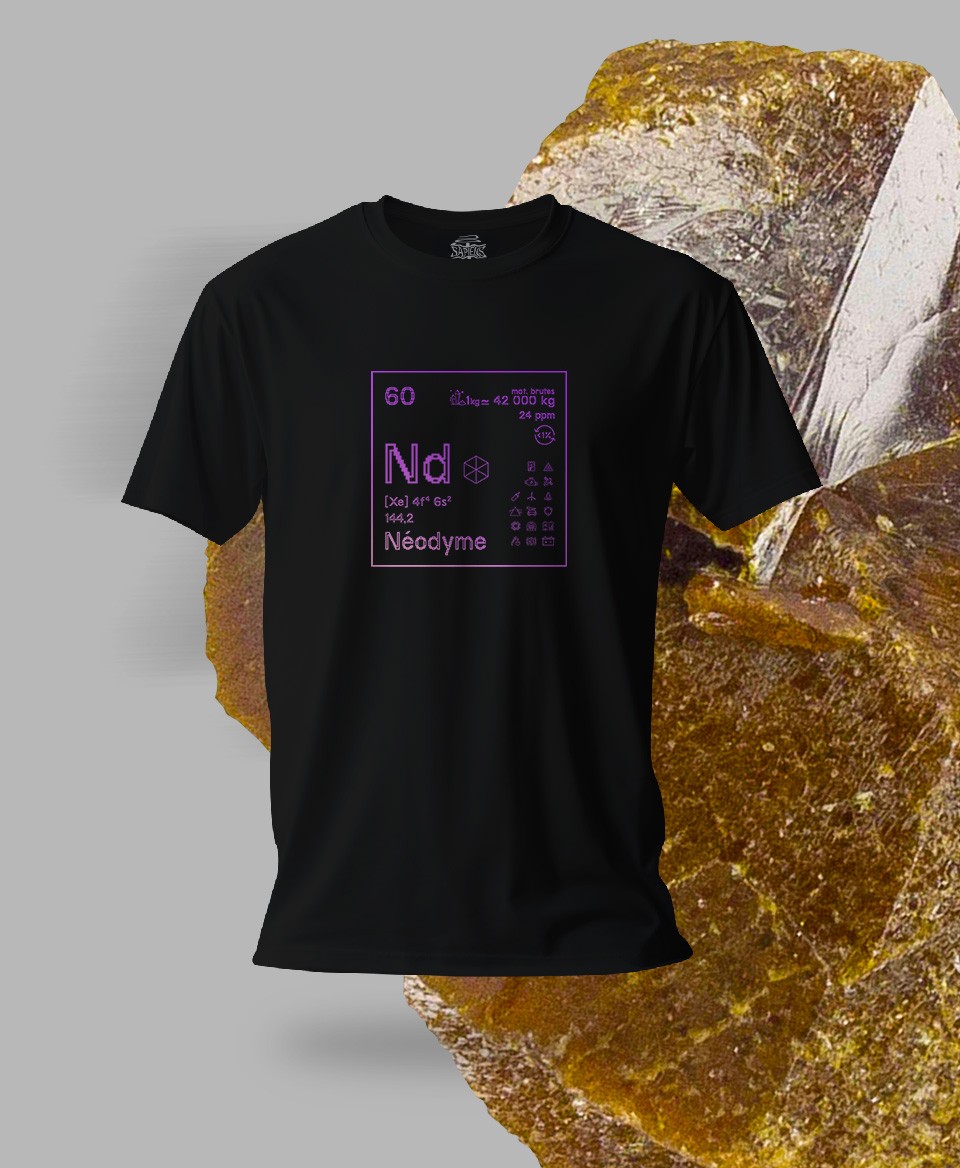T-shirt noir Terres rares 60 - Nd - Néodyme