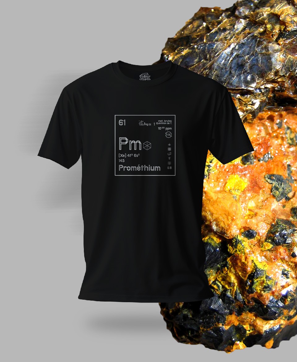 T-shirt noir Terres rares 61 - Pm - Prométhium