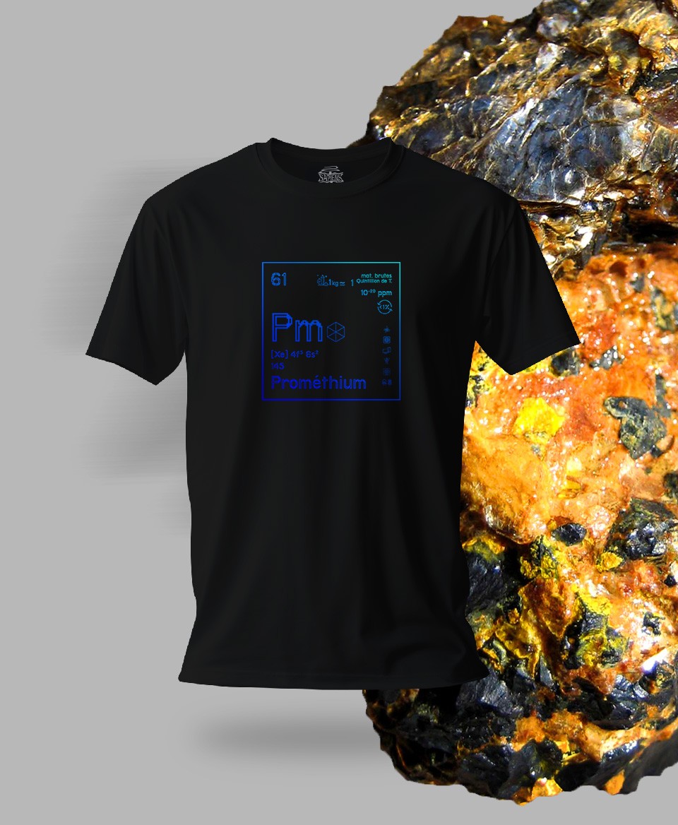 T-shirt noir Terres rares 61 - Pm - Prométhium