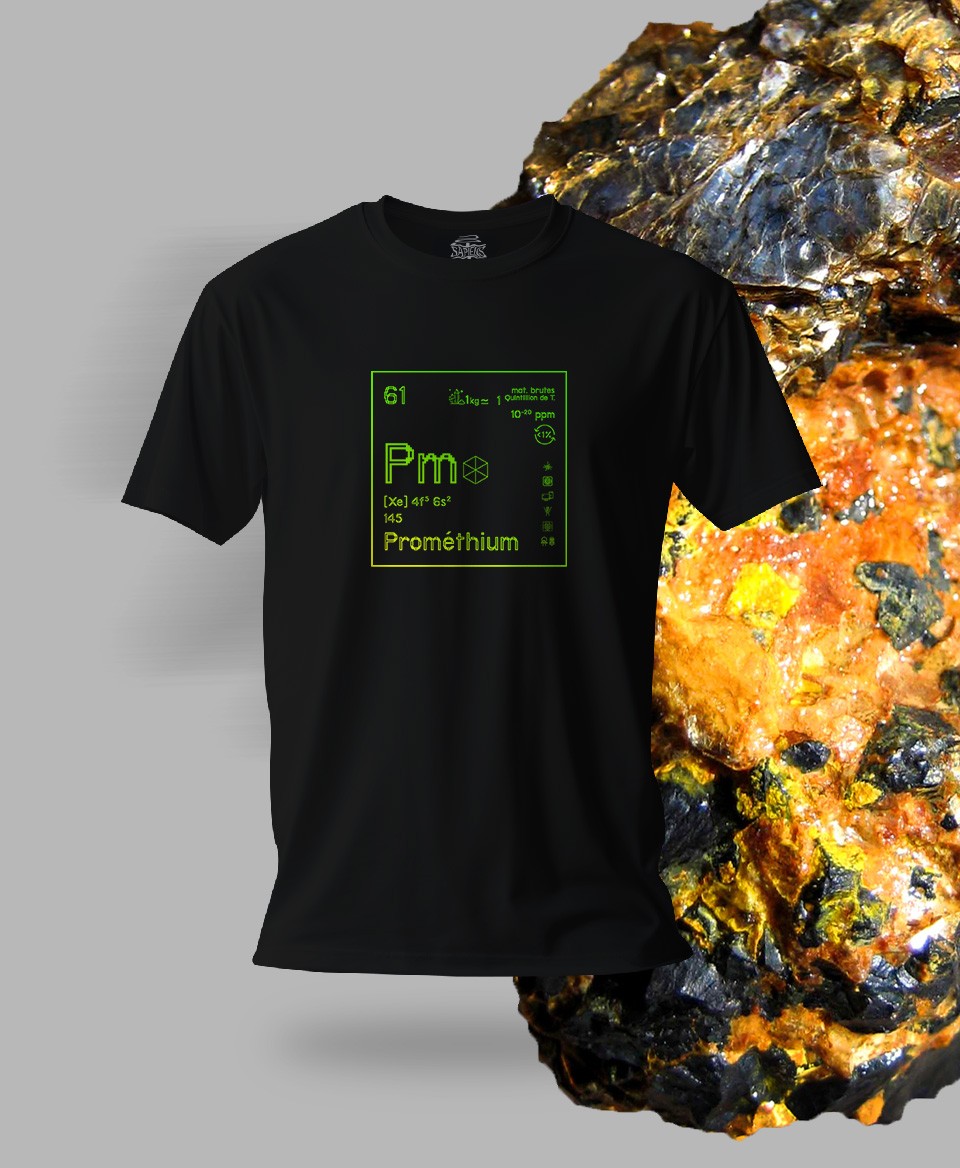 T-shirt noir Terres rares 61 - Pm - Prométhium