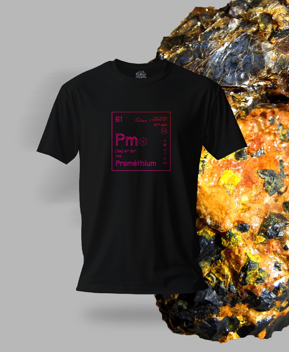 T-shirt noir Terres rares 61 - Pm - Prométhium