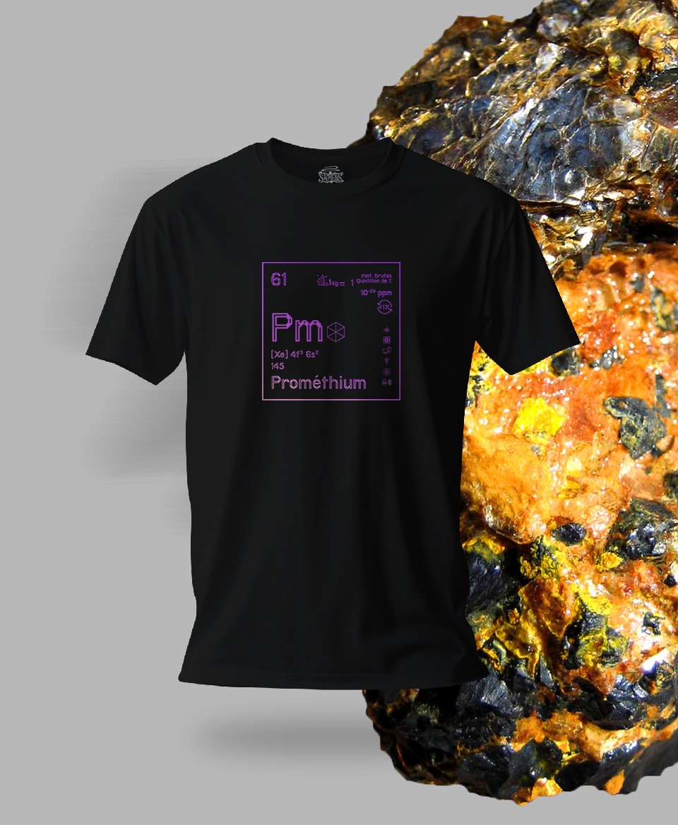T-shirt noir Terres rares 61 - Pm - Prométhium