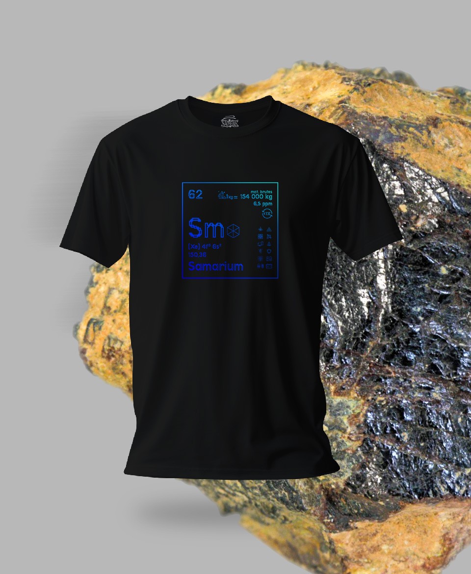 T-shirt noir Terres rares 62 - Sm - Samarium