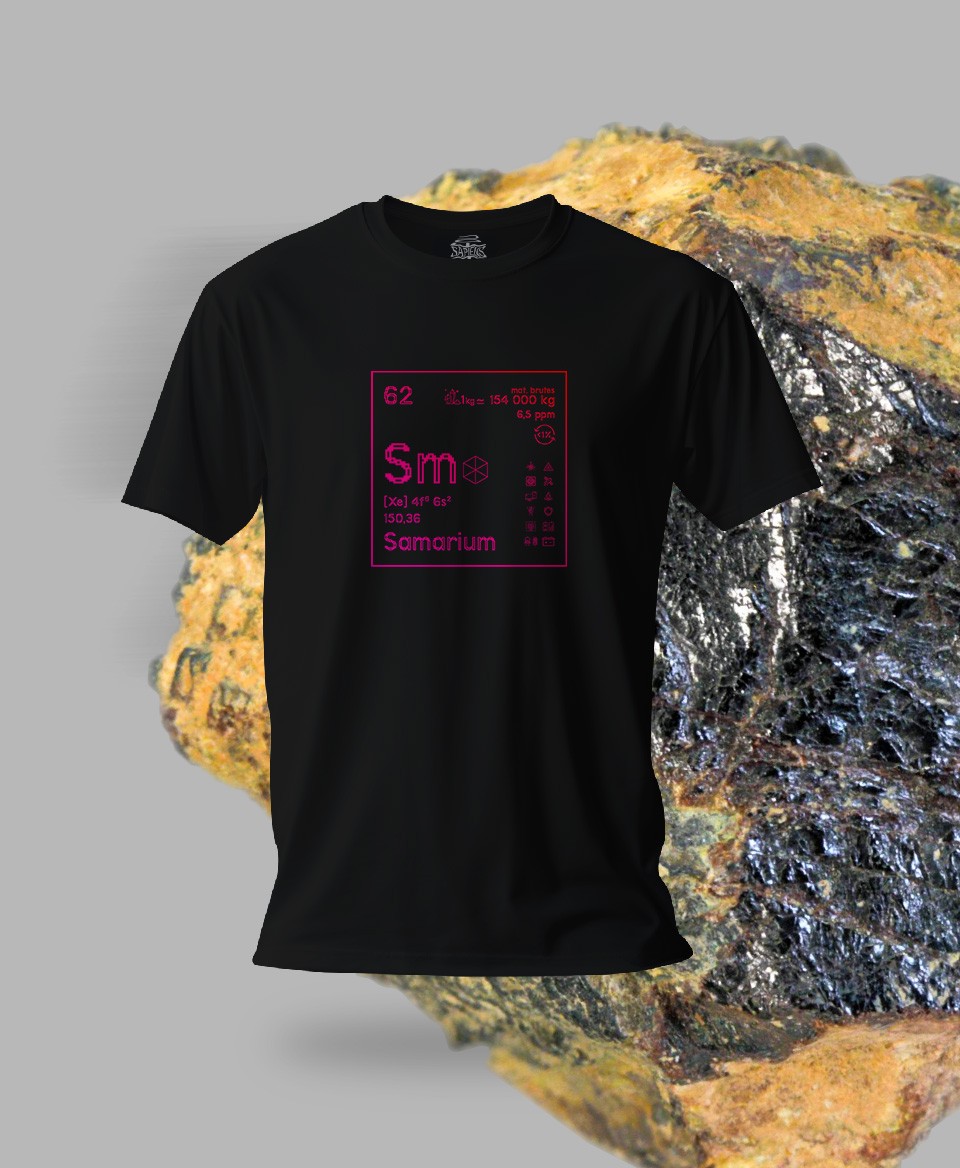 T-shirt noir Terres rares 62 - Sm - Samarium