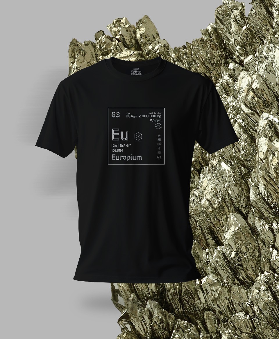T-shirt noir Terres rares 63 - Eu - Europium
