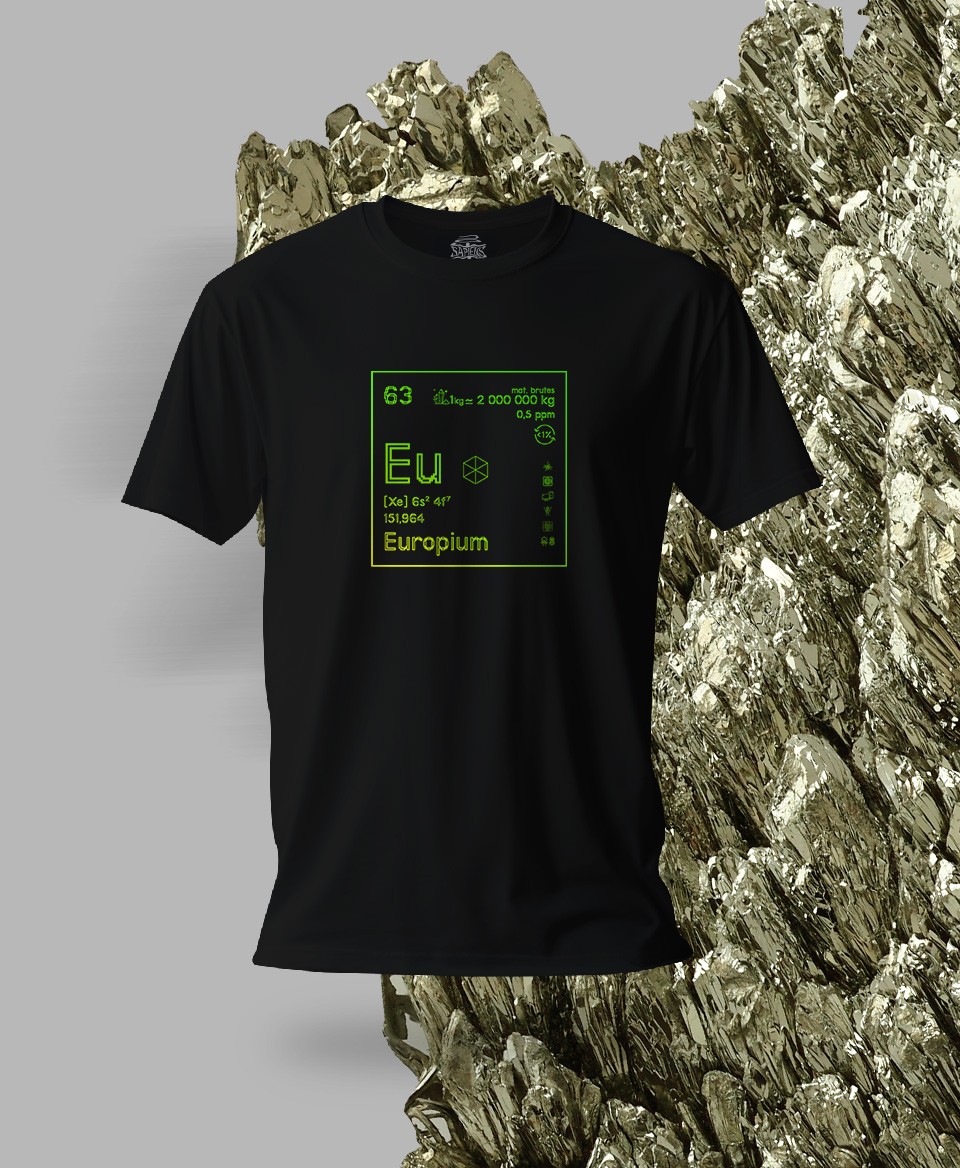 T-shirt noir Terres rares 63 - Eu - Europium
