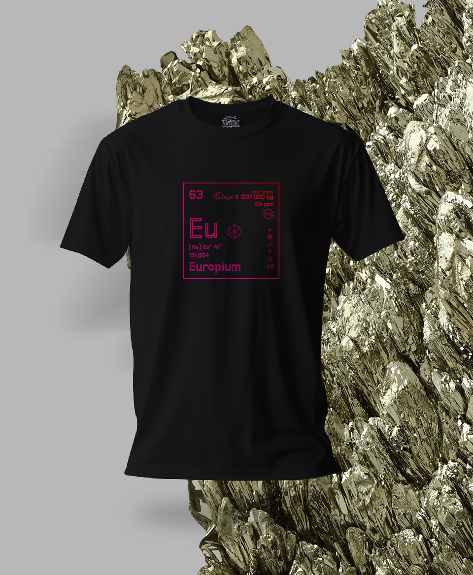T-shirt noir Terres rares 63 - Eu - Europium