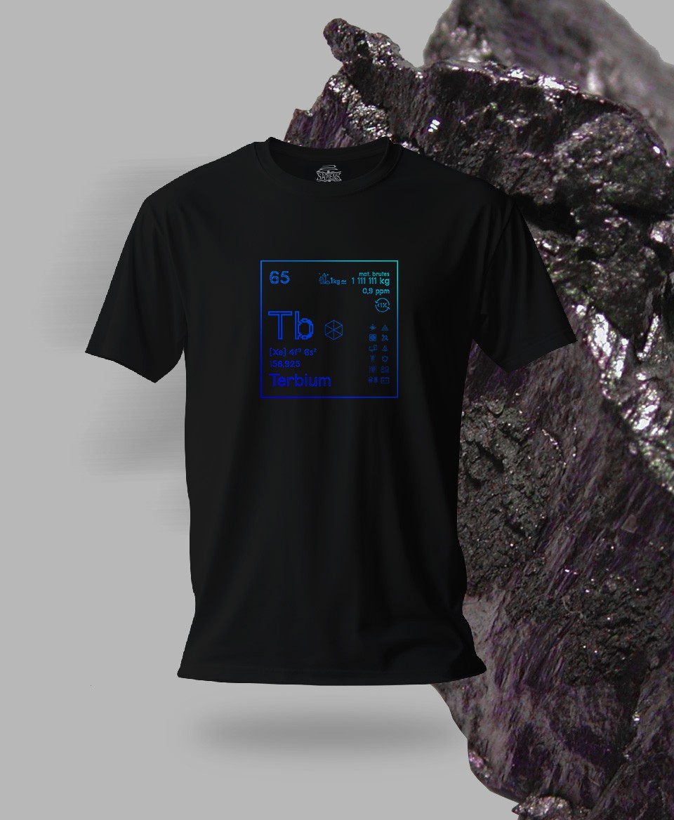 T-shirt noir Terres rares 65 - Tb - Terbium