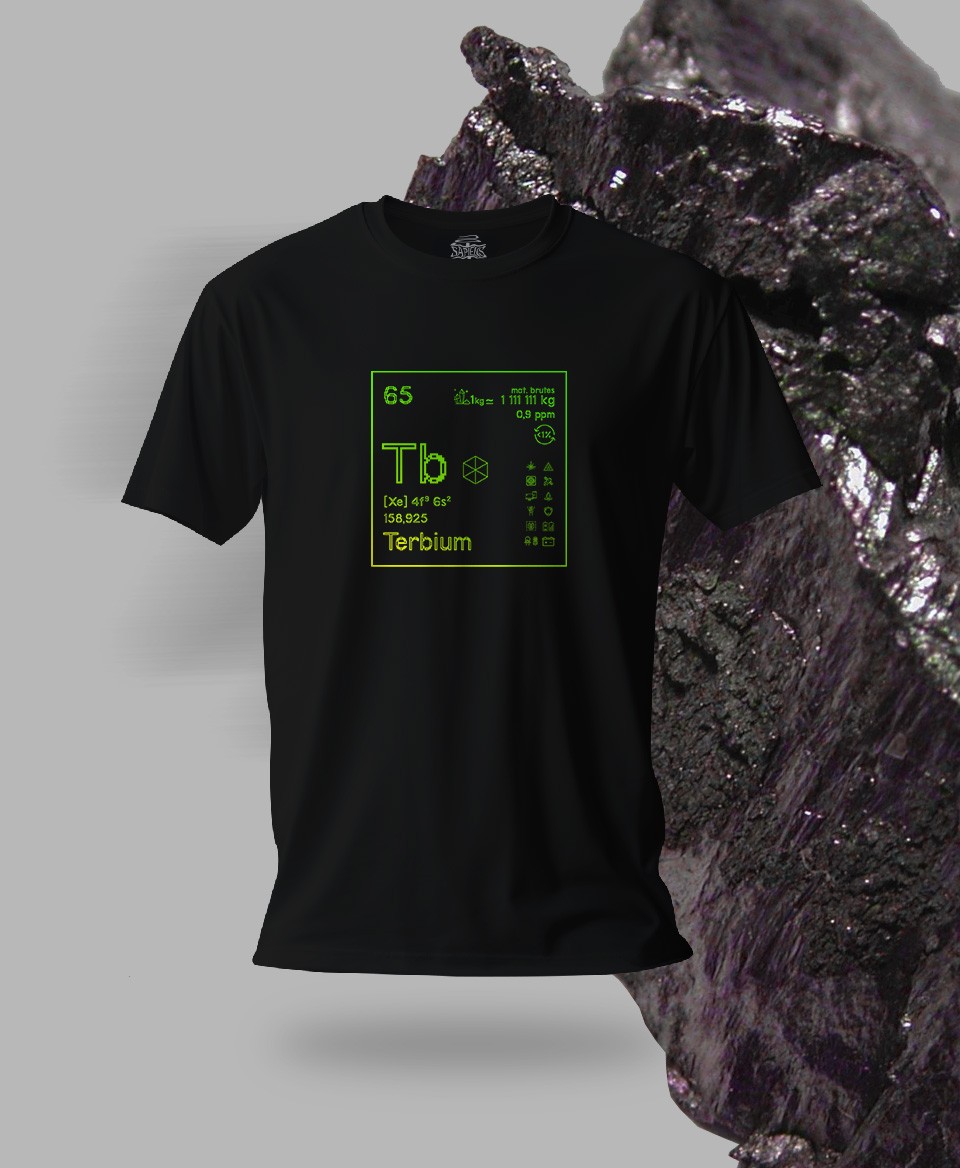T-shirt noir Terres rares 65 - Tb - Terbium