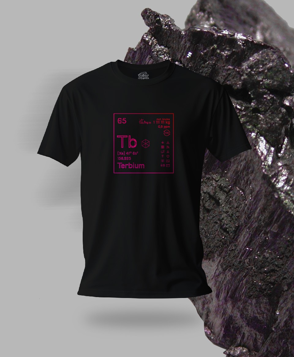 T-shirt noir Terres rares 65 - Tb - Terbium