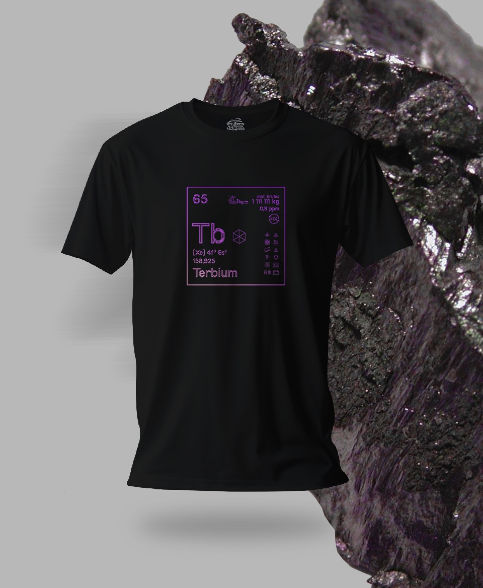T-shirt noir Terres rares 65 - Tb - Terbium