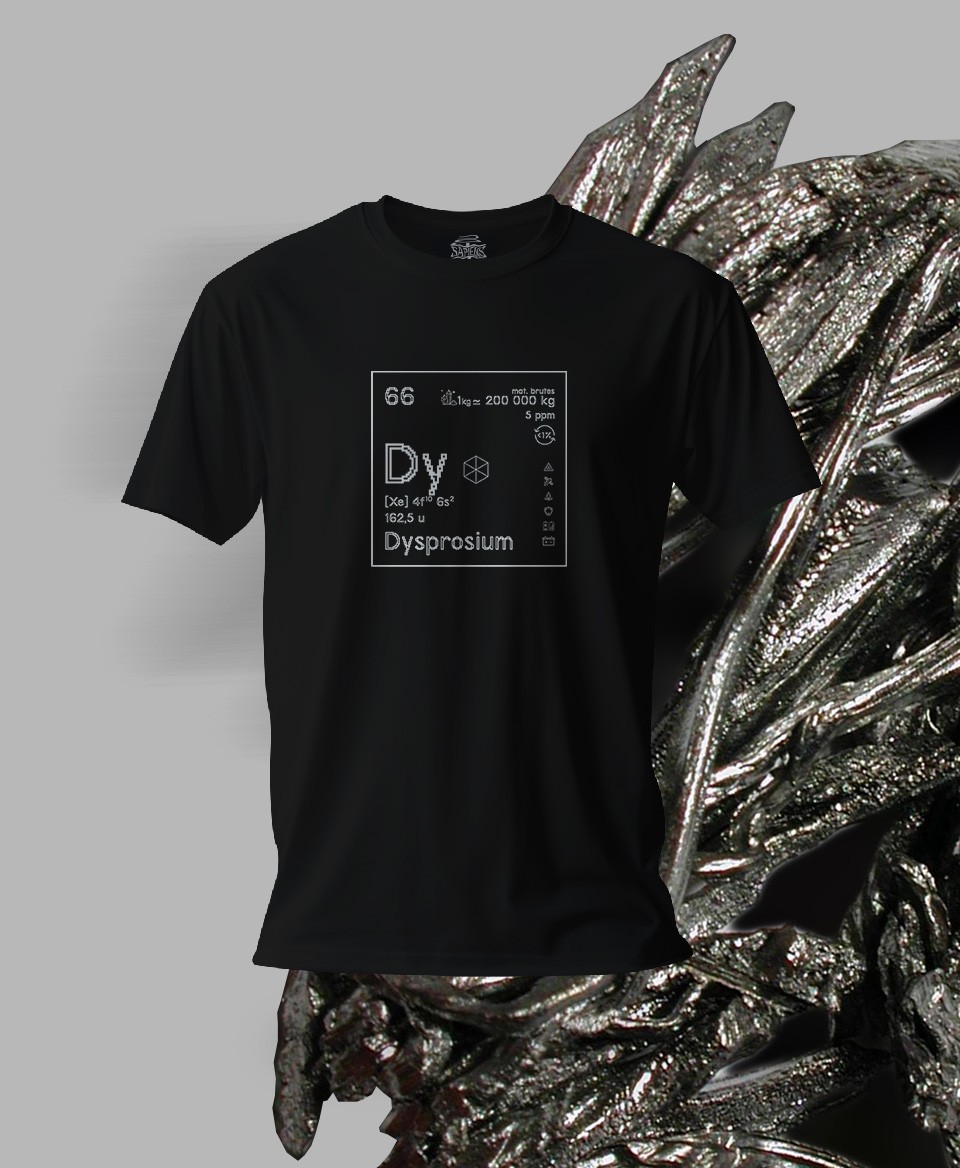 T-shirt noir Terres rares 66 - Dy - Dysprosium
