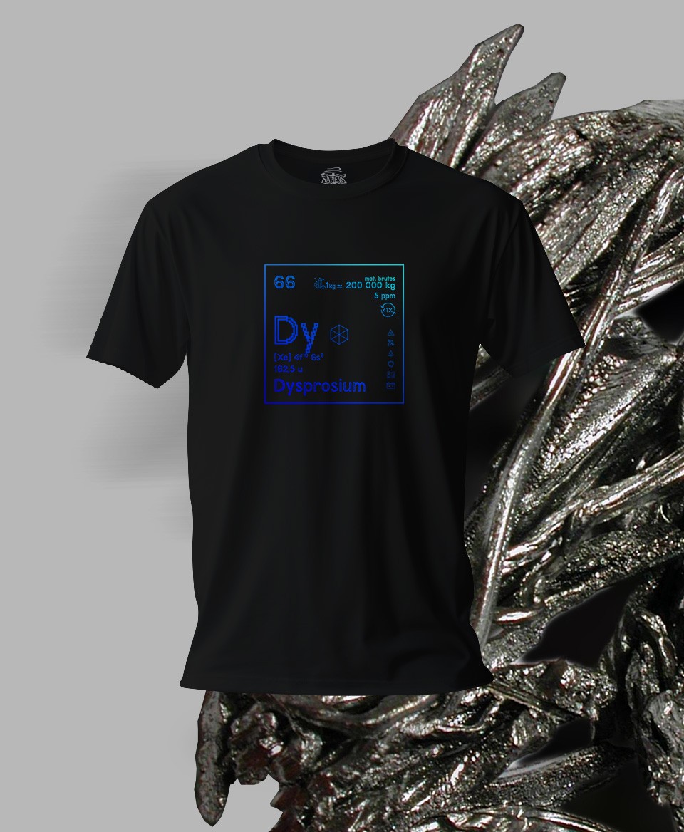 T-shirt noir Terres rares 66 - Dy - Dysprosium