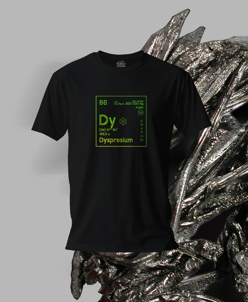 T-shirt noir Terres rares 66 - Dy - Dysprosium