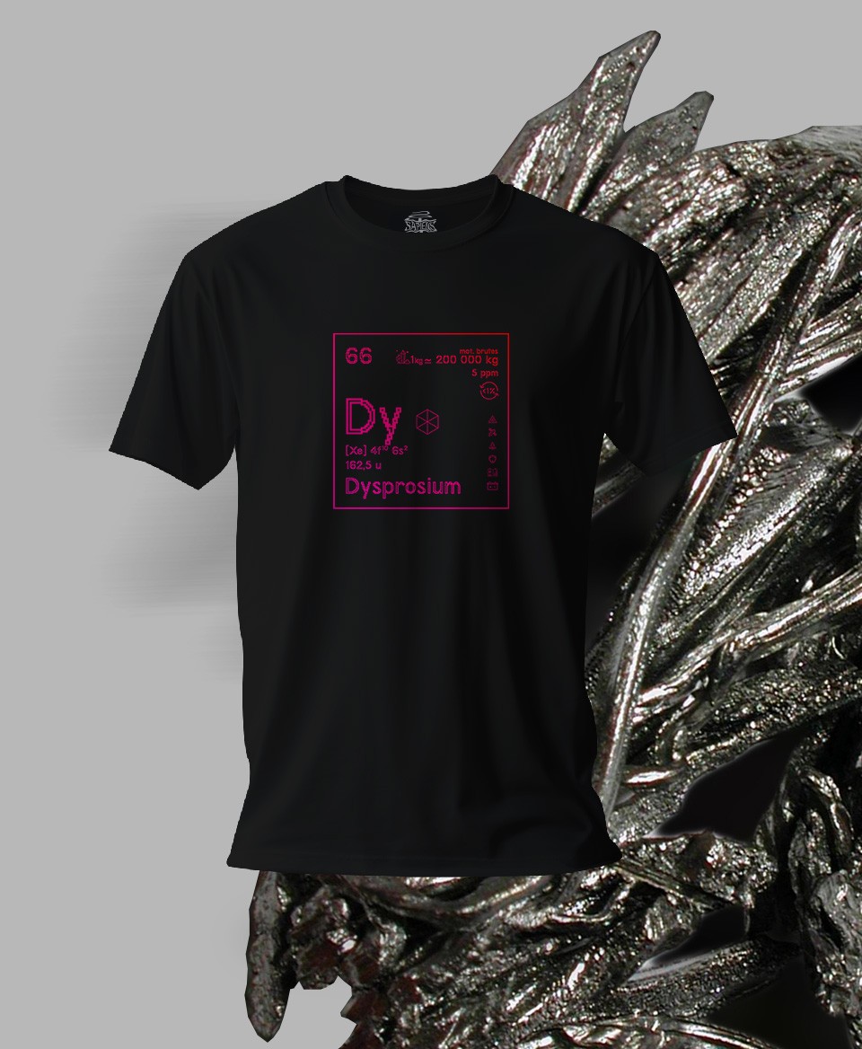 T-shirt noir Terres rares 66 - Dy - Dysprosium