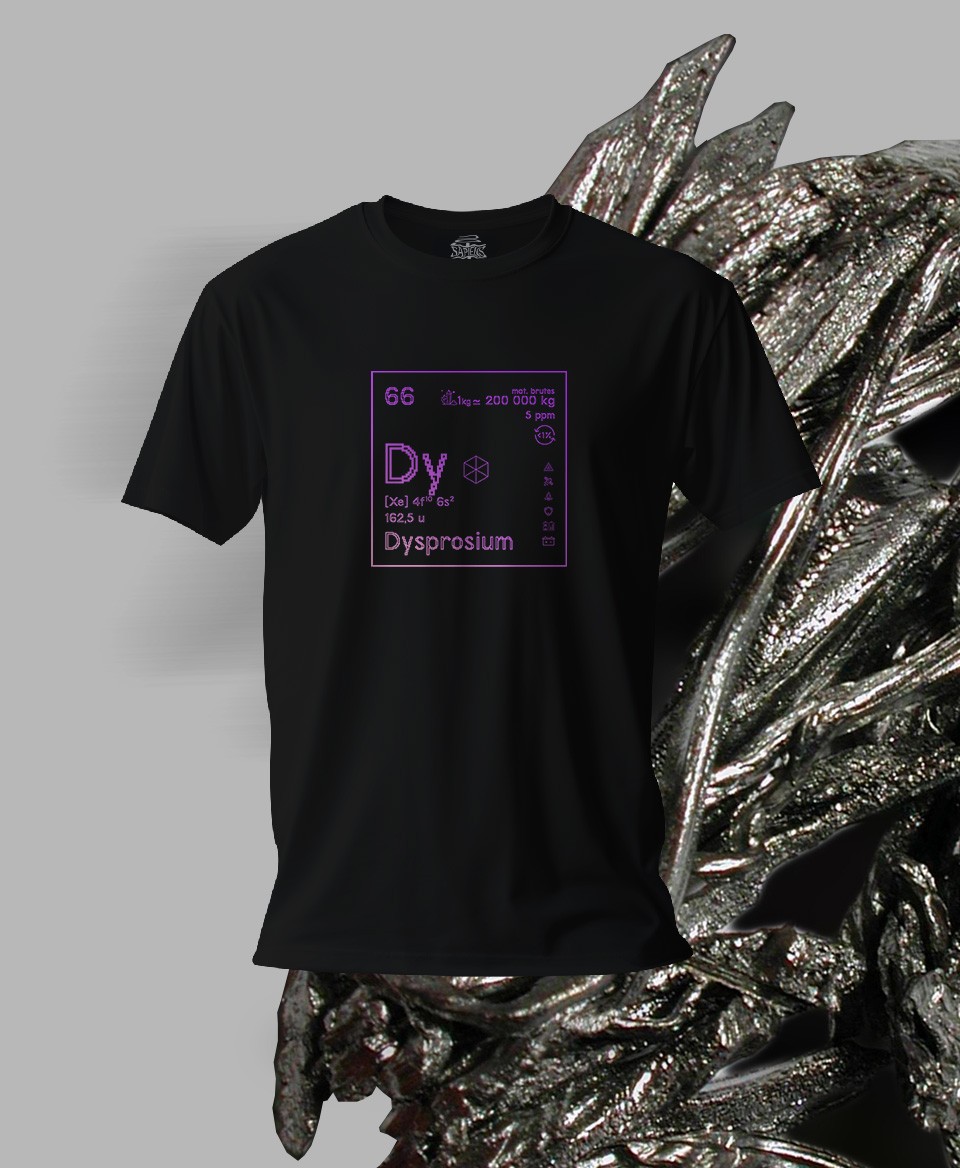 T-shirt noir Terres rares 66 - Dy - Dysprosium