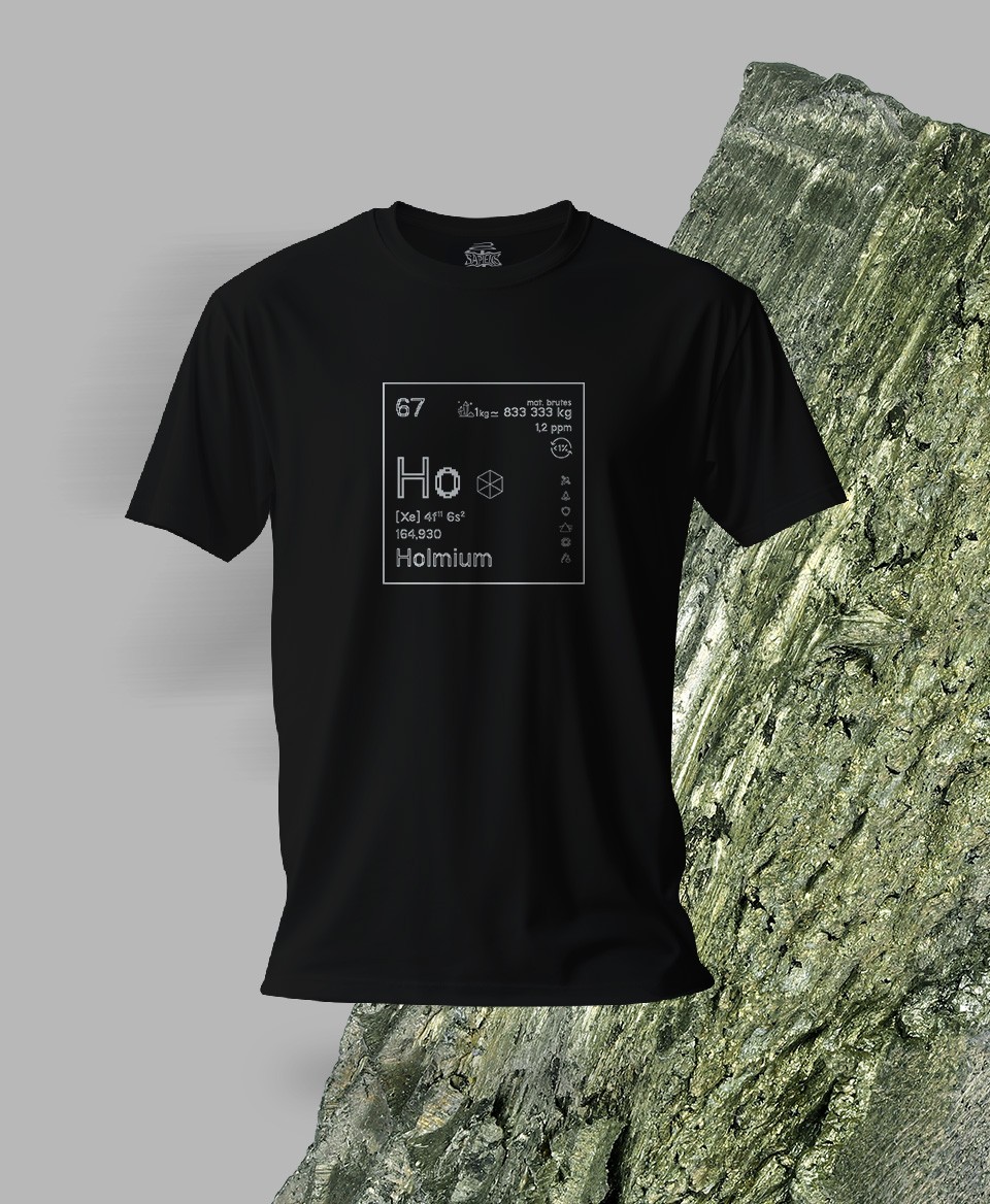 T-shirt noir Terres rares 67 - Ho - Holmium