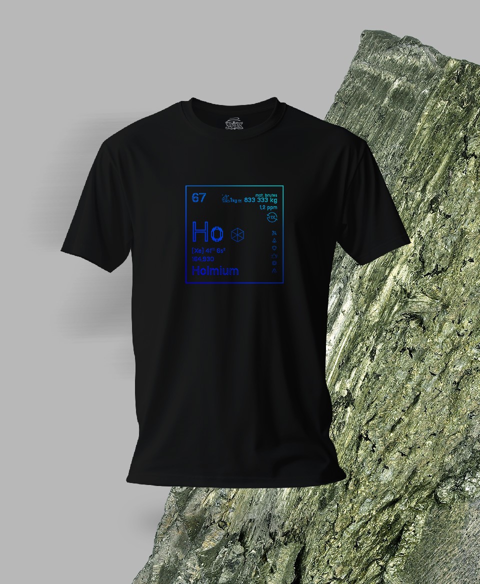 T-shirt noir Terres rares 67 - Ho - Holmium