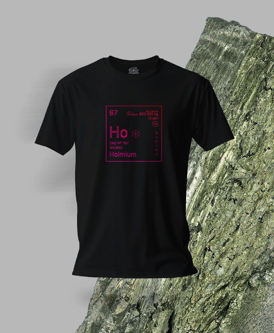 T-shirt noir Terres rares 67 - Ho - Holmium