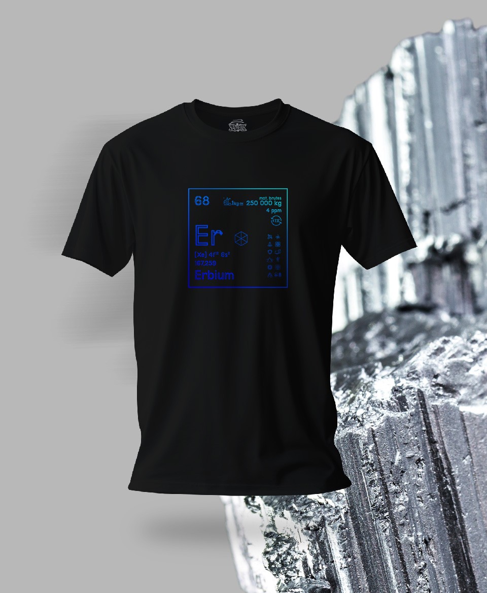 T-shirt noir Terres rares 68 - Er - Erbium