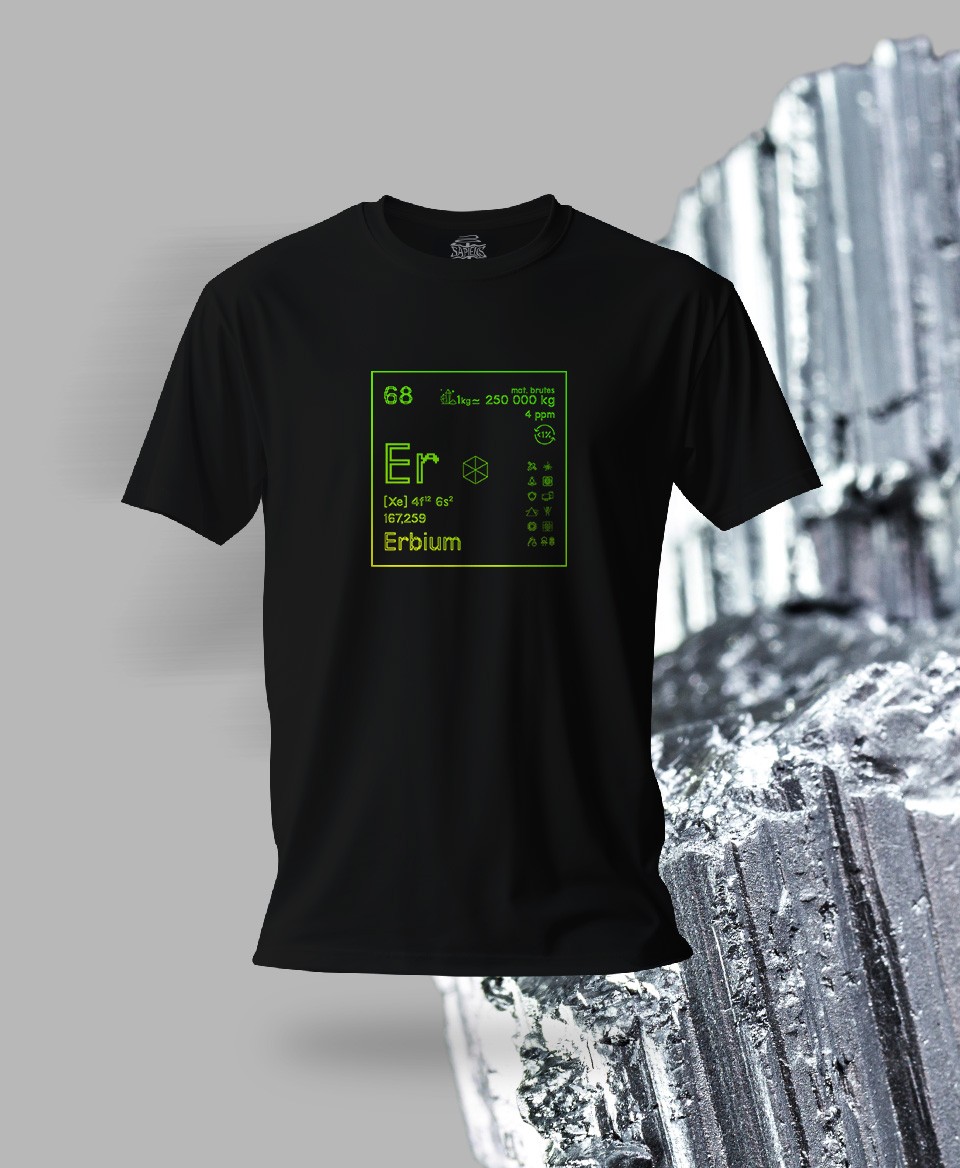 T-shirt noir Terres rares 68 - Er - Erbium