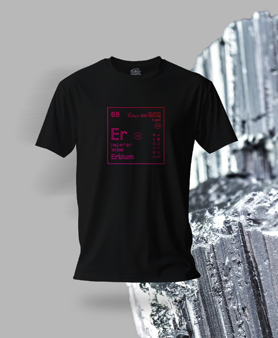 T-shirt noir Terres rares 68 - Er - Erbium