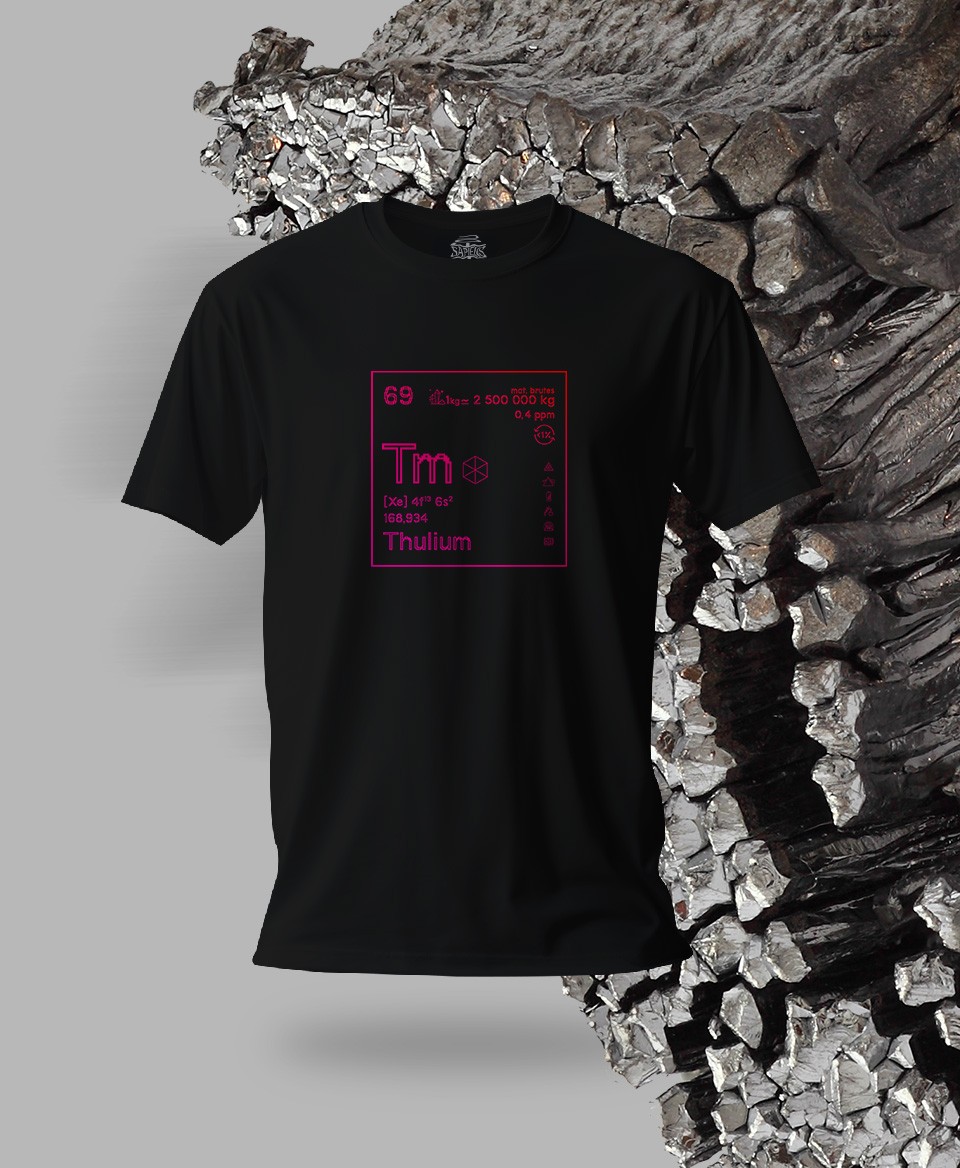 T-shirt noir Terres rares 69 - Tm - Thulium