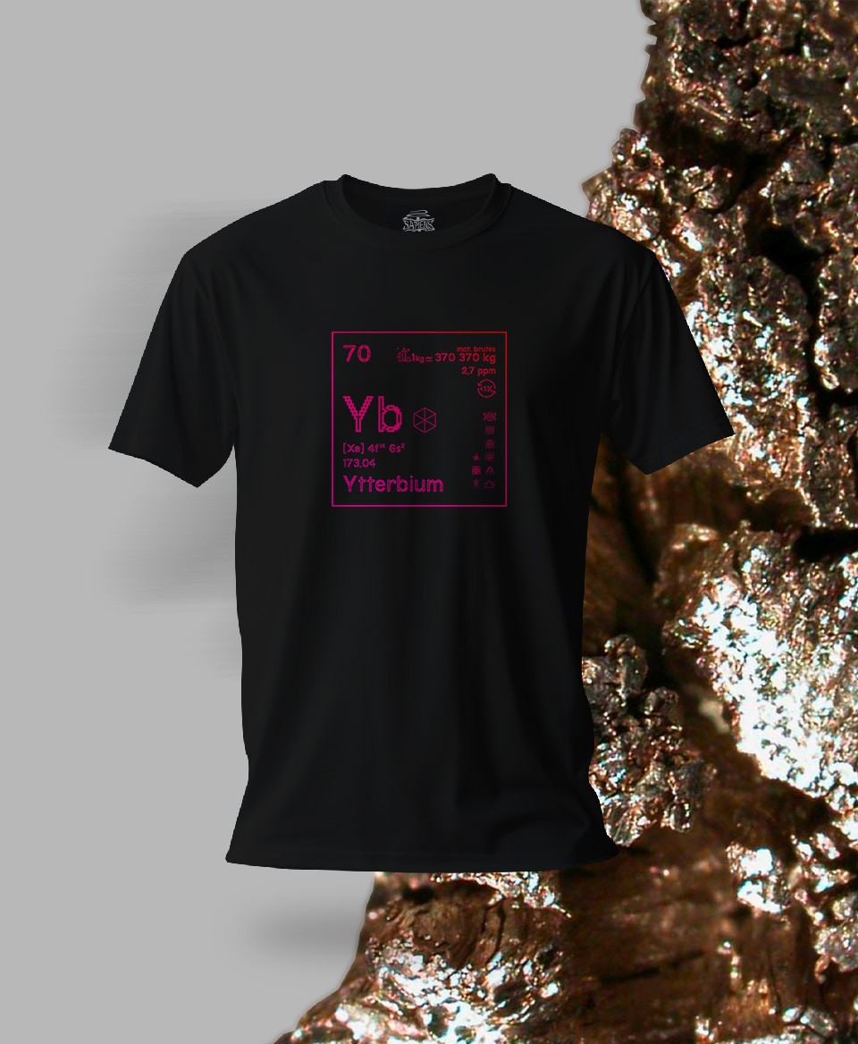 T-shirt noir Terres rares 70 - Yb - Ytterbium