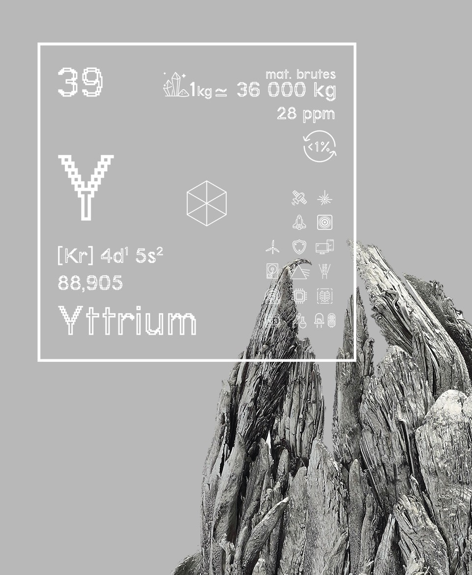 T-shirt rose Terres rares 39 - Y - Yttrium